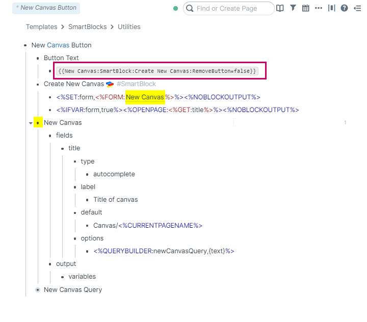 create canvas smartblock